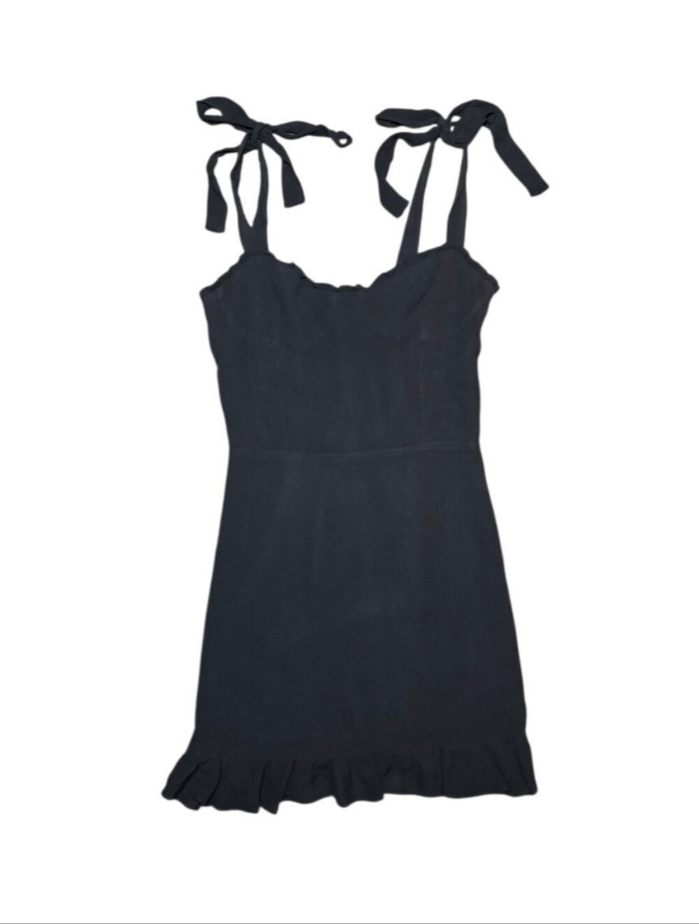 Reformation Christine Dress Black Mini Size 4 - Picture 4 of 11